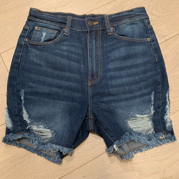 Fashion Nova Denim Dark Wash Jean Shorts - Picture 7 of 8